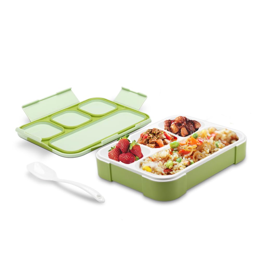 Beni Lunch Box For Kids School, Leakproof-Insulated Bento Lunch Box for Girls And Boys, Lunch Box With Compartments, Dishwasher Safe, Microwave safe, lunch Box for Kids and Teens (Green)