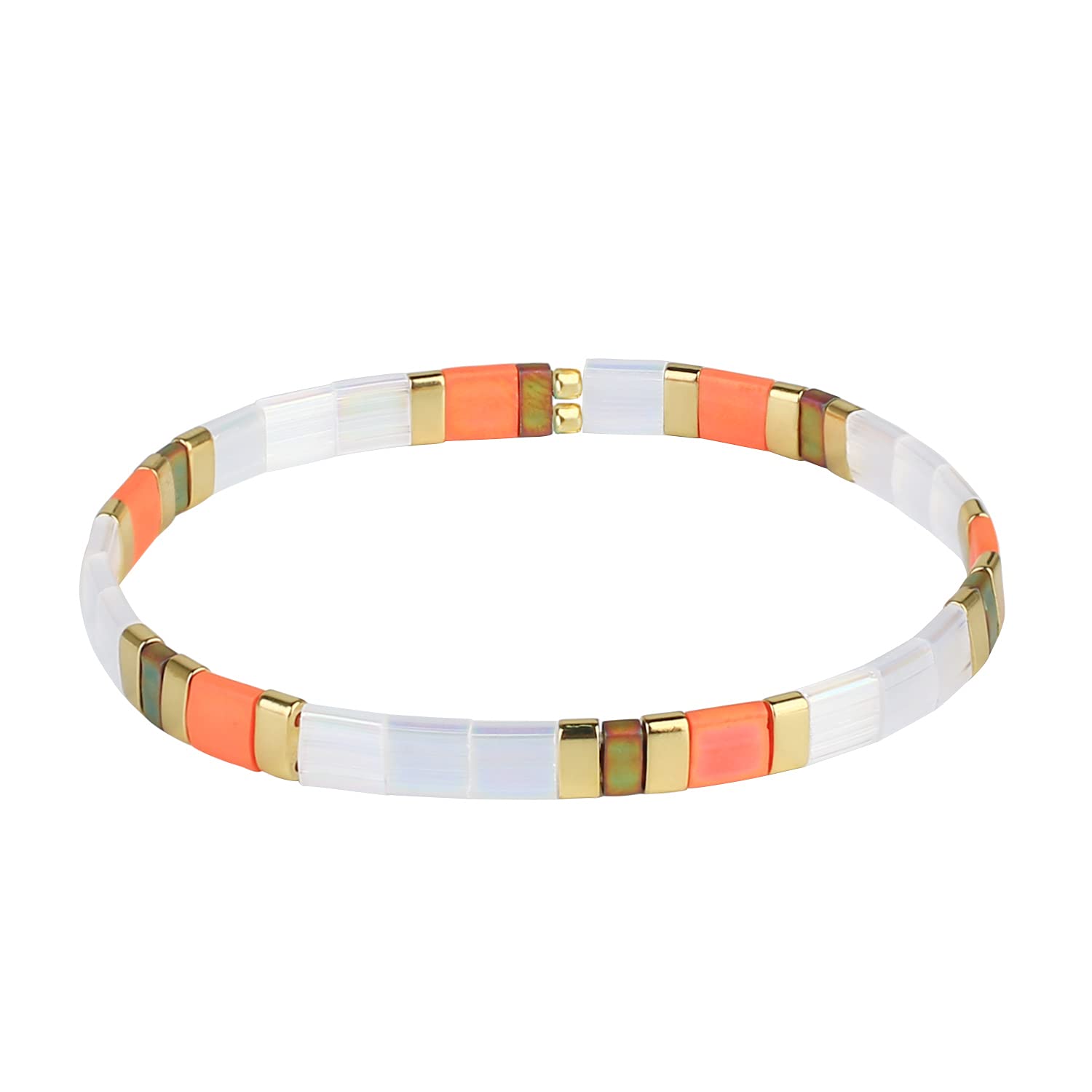 KELITCH Tila Bunte Stretch Armband Regenbogen Strand Armbänder Für Paar Damen