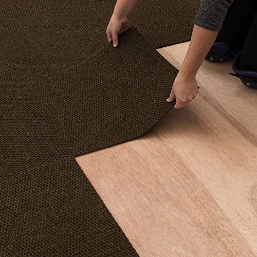 Mohawk Home 18" X 18" Indoor/Outdoor 0.25" Pile Height, Peel And Stick Carpet Tile, Brown Polyester, (10 Tiles) (22.5 Sqft/Box) #TOP25