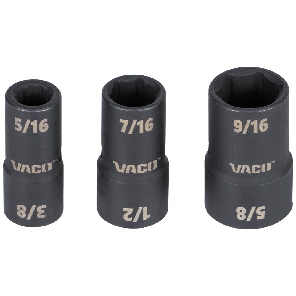 VACO 18-Piece 2-in-1 Flip Socket Set with Adapters and Ratchet
