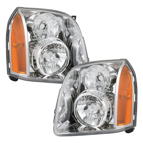 RADHLBNIU Headlights Assembly Pair Compatible with GMC Yukon XL 1500 2500 2007-2014 Replace 15861025 15861026