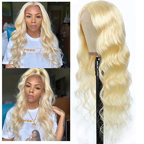 Blonde Lace Front Wigs Human Hair 13x4x1 Body Wave 613 Lace Front Wig Human Hair 613 Frontal Wig Human Hair 150% Density Pre Plucked with Baby Hair 24 Inch