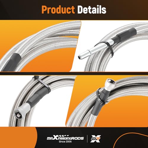 Image of maXpeedingrods Fuel Line Repair Kit for Chevrolet Cobalt (LS /LT) 2005-2010, QFF0015SS Stainless Steel Braided Fuel Line Kit for Chevrolet Cobalt LT Team Canada Coupe 2-Door 2010 19-801 | 819-811