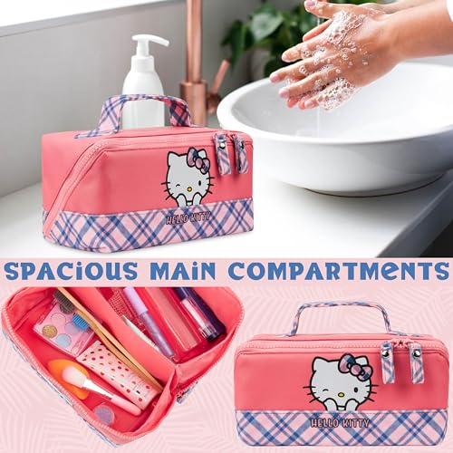Image of Get Trend Hello Kitty Toiletry Bag, Travel Essentials, Girls Makeup Bag Airplane, Cruise Essentials, Travel Accessories, Gifts for Women, Teens (Pink Hello Kitty)