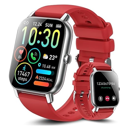 Ddidbi Reloj Inteligente Hombre Mujer con Llamada Bluetooth, 1,85" Smartwatch con 112 Modos Deportivos, Monitor de Ritmo Cardíaco y Sueño, Impermeable IP68 Pulsera Actividad para iOS Android, Rojo