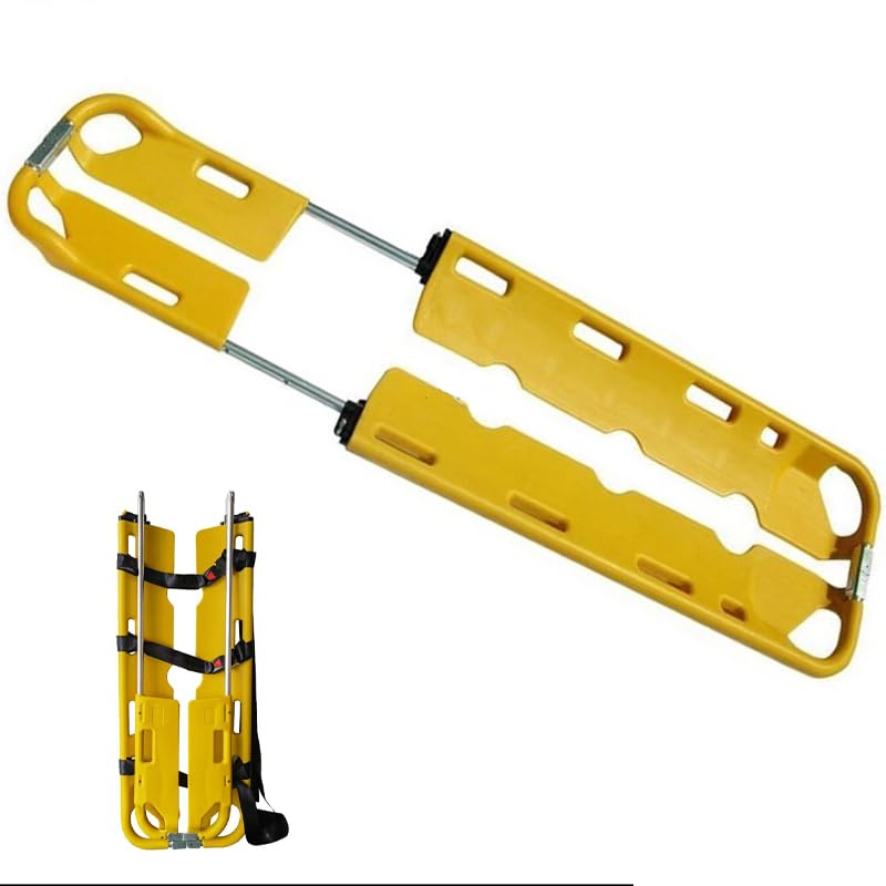 WJPDXFENG Portable Foldable Scoop Stretcher - Lightweight Aluminum Emergency Spine Board with Adjustable Length, 396.8 lb Load Capacity, for Patient Transfer, First Aid, Hospital, Ambulance, Rescue