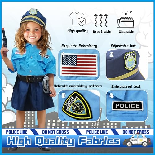 Disfraz de Policía para Niñas, Talla M (5-7 años) miniatura 4