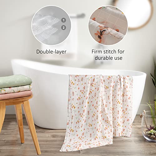 Image of Softan Muslin Swaddle Blankets for Baby Girls & Boys Gift, Large 47X47 inches Receiving Blankets for Newborn, Infant Swaddle Wrap Blanket Set Soft Silky & Breathable, 4 Pack Green Floral