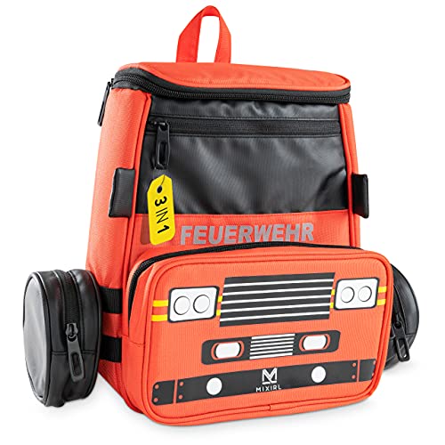 MIXIRL® Kindergartenrucksack mit Federmäppchen Jungen | 3-7...