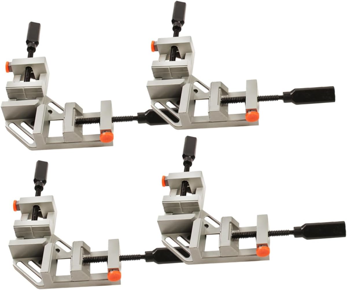 4pcs Double Handle 90 Degree Aluminum Alloy Corner Clamp Quick Release Photo Framing Clamp Woodworking Right Angle Clamping Tool for Cabinet and Picture Frame Assembly