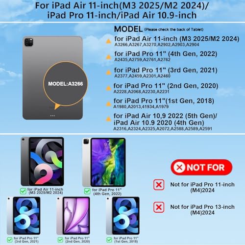 Image of for iPad Air 11 inch Case with Keyboard (M4 /M3 /M2,2026 /2025 /2024), iPad Pro 11 (4th /3rd /2nd /1st Gen) & Air 5 /4th,Magic-Style Magnetic Case Keyboard with Backlight, Multi-Touch Trackpad