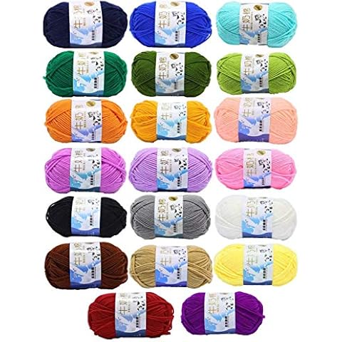 JZK 20 ovillos lana algodón leche colores vivos Cover