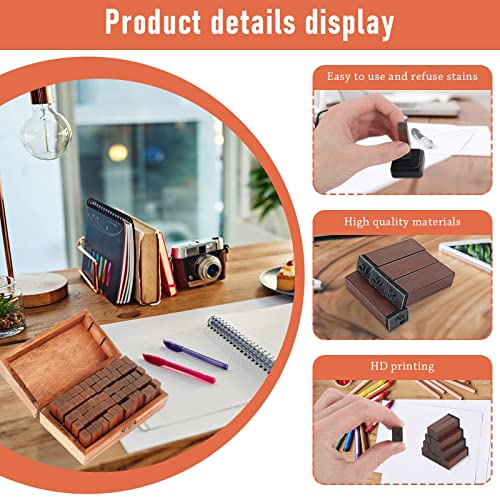 IWILCS Alphabet Stempel Set, 70 Stücke, Briefmarken, Alphabet Buchstaben Zahlen Set, mit Aufbewahrungs Box, Buchstaben Anzahl Symbol, für Kunst, Handwerk