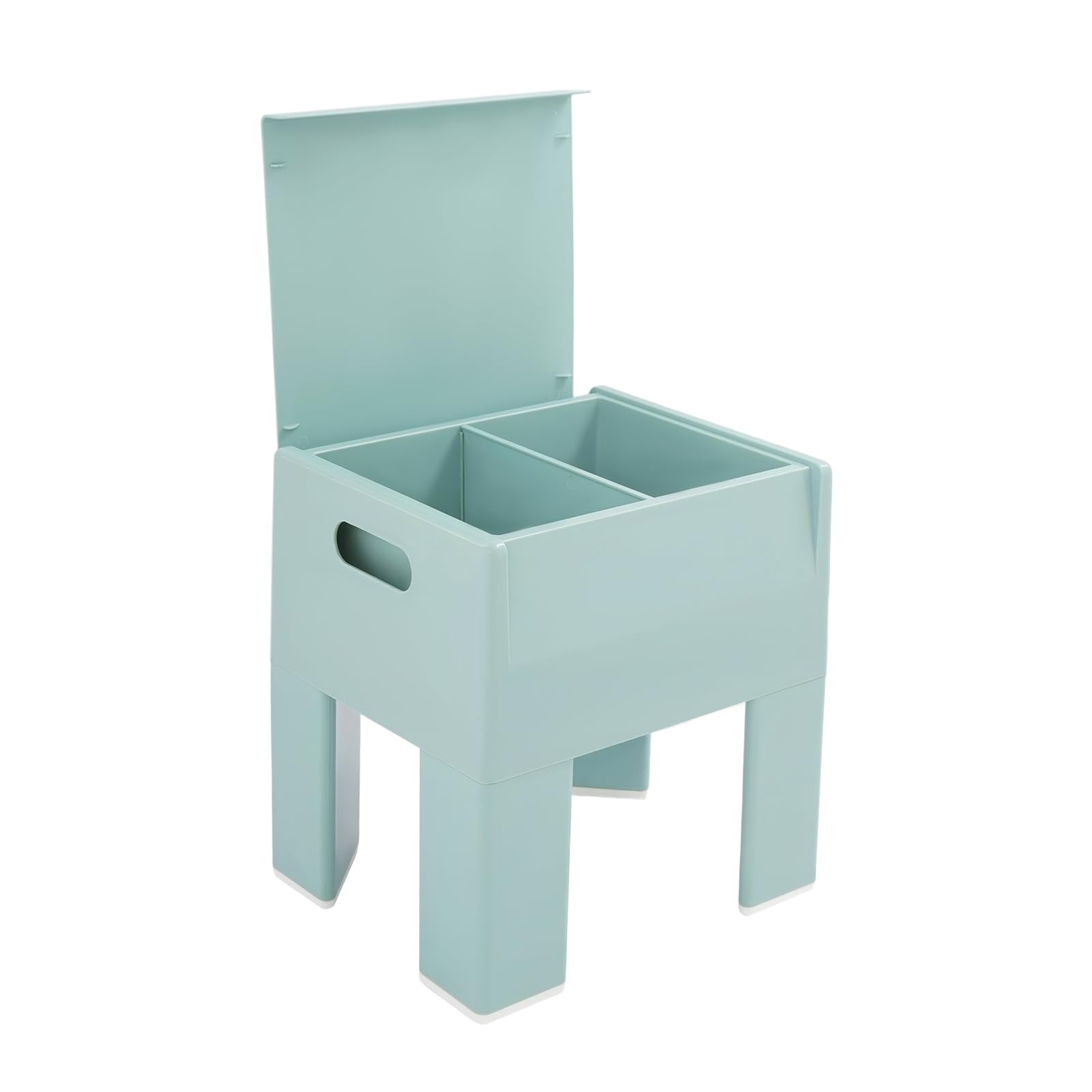 Pouf con vano portaoggetti multifunzionale, sgabello basso, per soggiorno, camera da letto, 37 x 31 x 40 cm (blu marino)