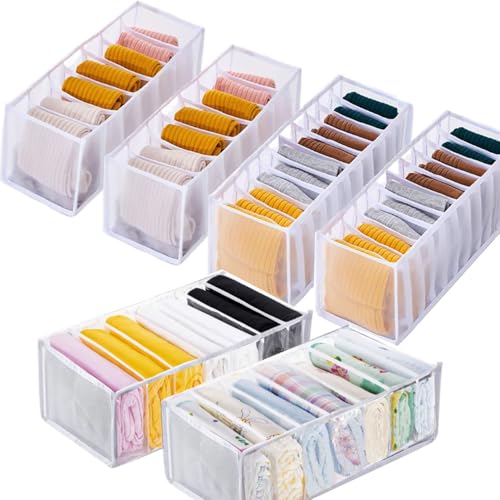 Organizador de Ropa Interior para Cajones Cajas Plegables de Malla de Tela para Pantalones Ropa Interiores Calcetiones Medias
