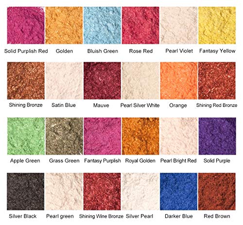 DEWEL 24er Epoxidharz Farbe, Metallic Mica-Pulver Farbe zur Farbherstellung für Resin Harz Seife, Jede Farbe ca. 10g – Bild 3