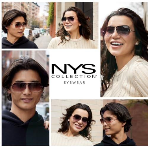 NYS Collection Aviator Sunglasses for Women & Men Medium Fit Thin Metal Frame Gradient Mirror Lenses with 100% UV Protection3