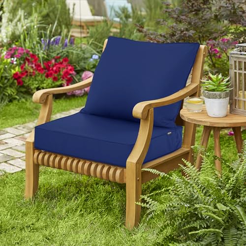 Comcaver PFCA-2424-NAVY Outdoor Chair Cushions 24X24 Inch, Waterproof Fade Resistant Deep Seat And Backrest Cushion Set For Patio Furniture thumb #1