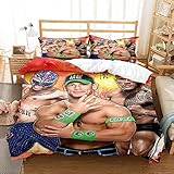 ✔Design: Conjuntos de cama digital de impresión digital de lucha de la WWE, patrón divertido, imagen clara, colores vivos, con cierre de cremallera oculta. Traje para todas las estaciones. Regalos más importantes para los fanáticos de la lucha libre de WWE ..