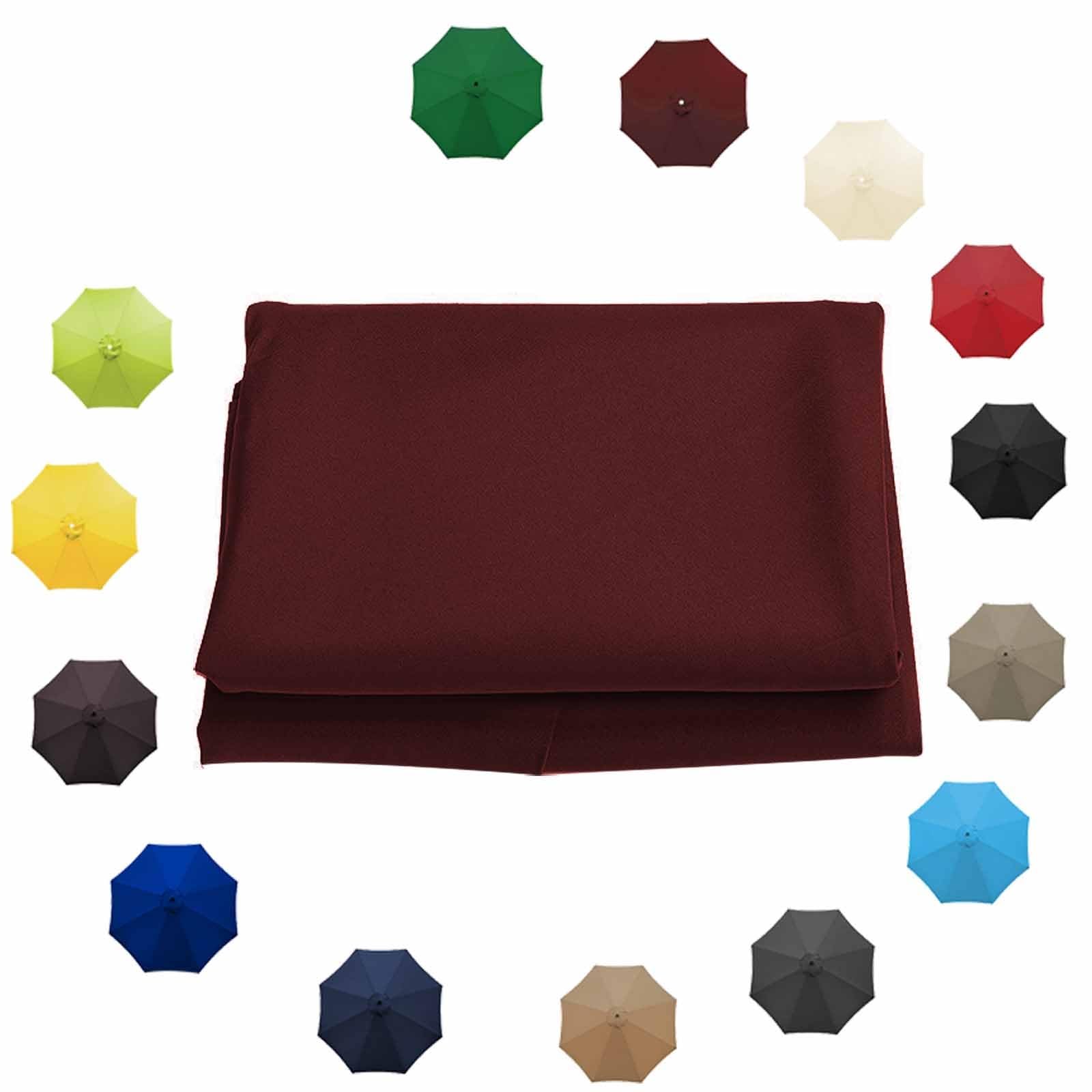 Waterproof Replacement Umbrella Fabric, Parasol Replacement Canopy 8.8Ft 9.8Ft 6 Ribs 8 Ribs Umbrella Replacement Cloth UV50+ Patio Replacement Parasol Cover(Burgundy,6 Ribs-300cm(9.8ft))