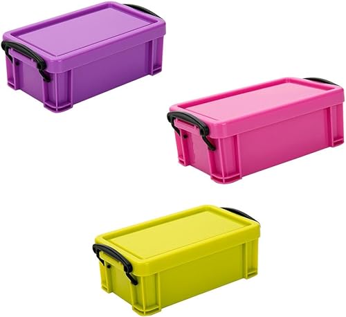 Alipis Caja de almacenamiento de plástico para llevar, 3 unidades, mini contenedores de plástico, caja organizadora de plástico, contenedor de