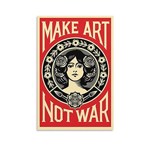 Make Art Not War - Póster retro vintage Cover