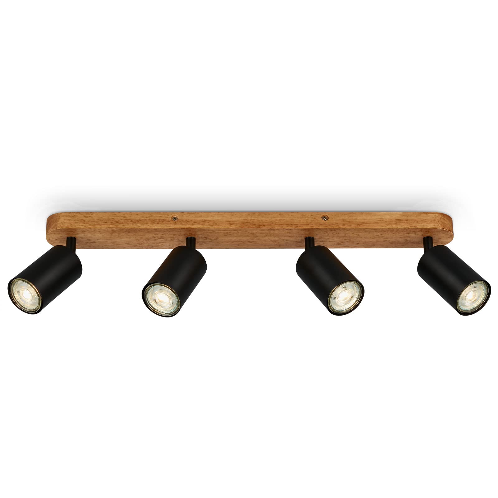 BRILONER, Ceiling Light Vintage Swivelling, Wooden Base, GU10 Socket, Max. 9 Watt, Ceiling Light, Lamp, Living Room Lamp