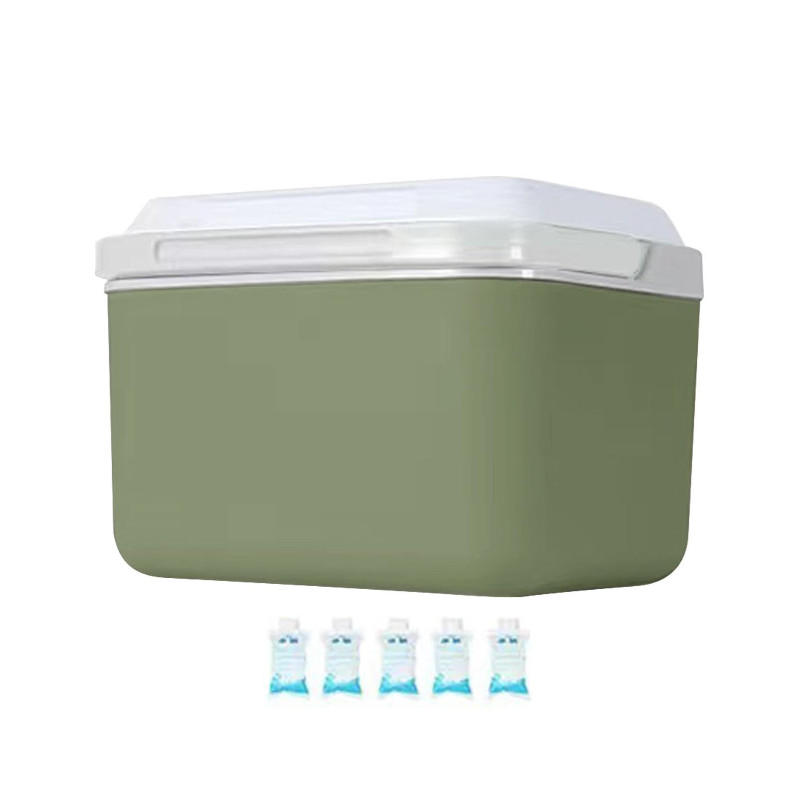 Caja de hielo aislada de 5 litros, caja de alimentos aislada de viaje, almacenamiento de alimentos, cubo de hielo de gran capacidad, caja de almacenamiento en frío portátil con construcción resistente