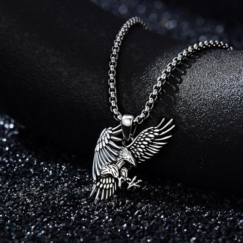Pendentif aigle en argent 925 de qualité supérieure pour homme - 4