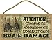 Black Bear Changing The Toilet Paper Brain Damage Bath Bathroom Sign Plaque Lodge Cabin 5"x10"