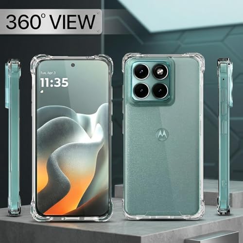 Image of Fashionury Clear Back Cover Case for Motorola Moto Edge 70 Fusion 5G | Anti-Yellow Acrylic Hard Back + Soft TPU Bumper | Shockproof 360 Protection | Slim Transparent Bumper Case (Clear)