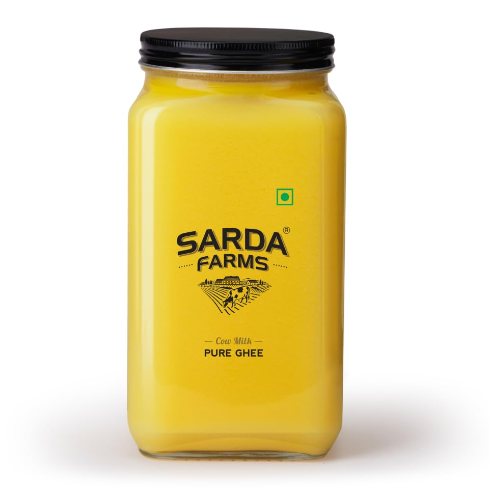Pure Cow Ghee | Rich Aromatic, Danedar | Traditionally Prepared, Cultured | Authentic | Artisanal, Farm to Home, Small Batches, Pesticide & Chemical Free, Antibiotic & Hormone Free, No Added Vegetable Oil | Golden Color | 1L