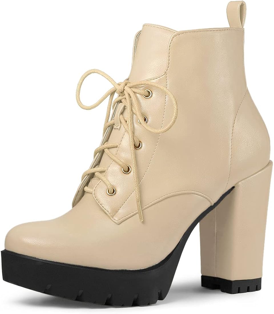 Platform heel lace up boots Outlet