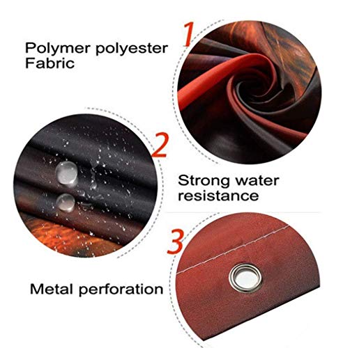 L.TSA 4-teilige Badvorhangteppiche Wasserdichtes Badbodenmatten-Set 180 * 180CM Duschvorhang - Sockelteppich… – Bild 4