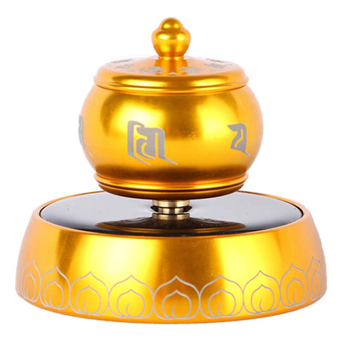 GZKDKZB Tibetanskt bönehjul,bönehjul,kopparsnurrande bönehjulSolardrivet tibetanskt bönehjul Tyst tibetansk buddhistisk bönehjul, för inredning/yoga/meditation