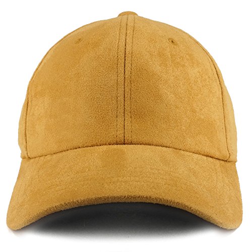 Image of Trendy Apparel Shop Plain Faux Suede Leather Adjustable Structured Baseball Cap