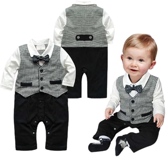 Amazon Co Jp 七五三 ロンパース 新生児 長袖 フォーマル 入園式 発表会 七五三 お宮参り 結婚式 お食い初め 60 70 80 赤ちゃん ベビー 男の子 カバーオール 服 ファッション小物