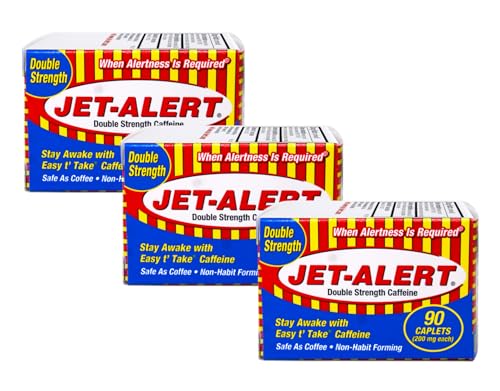 Jet-Alert Double Strength Caffeine 200 Mg Caplets 90 caplets Pack of 3
