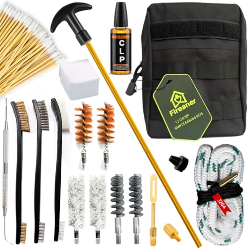 Shotgun Cleaning Kit for 12 Gauge - Molle Pouch with Bronze Brushes, B