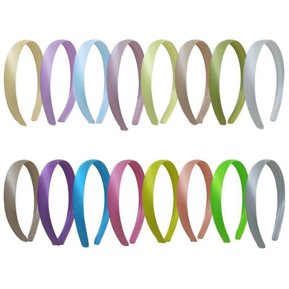 33 diademas de satén para mujer, 2 cm de ancho, diadema para el pelo, tocado para mujer y niña, accesorios para el cabello para fiestas, escenarios, vacaciones, yoga, lavado de cara, color aleatorio