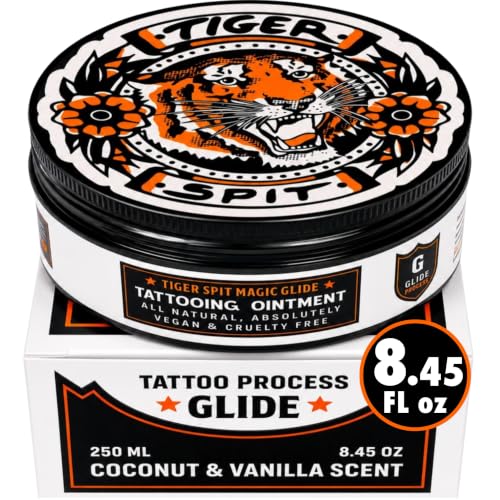 TIGER SPIT Tattoo Glide 8.45oz Professional Tattoo Ointment for Artists to Reduces Irritation & Swelling Helps Pack Color Bette Non-Clogging Formula