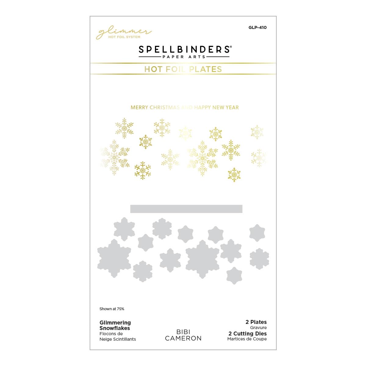 SpellbindersGlimmering Snowflakes Hot Foil Plate, Metal