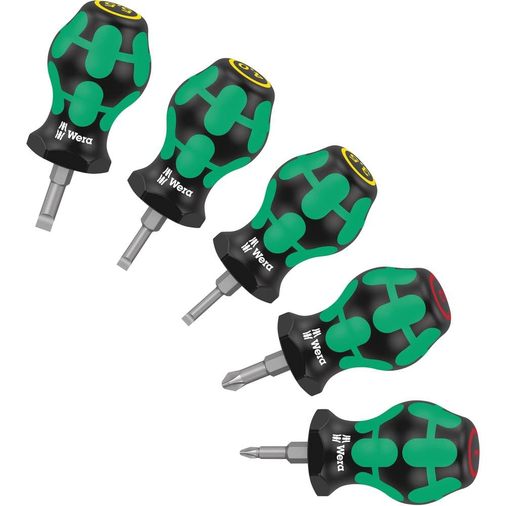 05008870001 Stubby Set 1 Screwdriver Set, 5 Pieces,Green