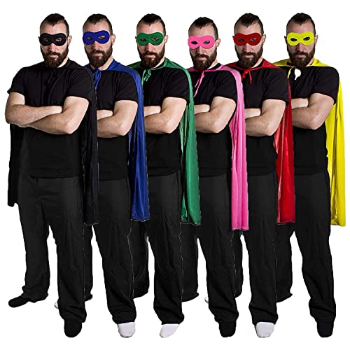 I LOVE FANCY DRESS LTD Capes et masques de super-héros pour adultes - Ensemble de déguisements de super-héros ou de méchants unisexes | Taille – Adultes | Couleur : Jaune