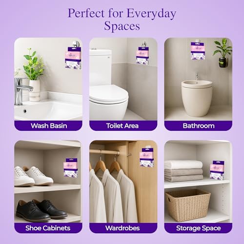 Image of Airvel Lusty Lavender Fragrance Block | Non-Toxic, Safe | Long-Lasting Freshness | Up to 45 Days Pack of 5 (75g Each)