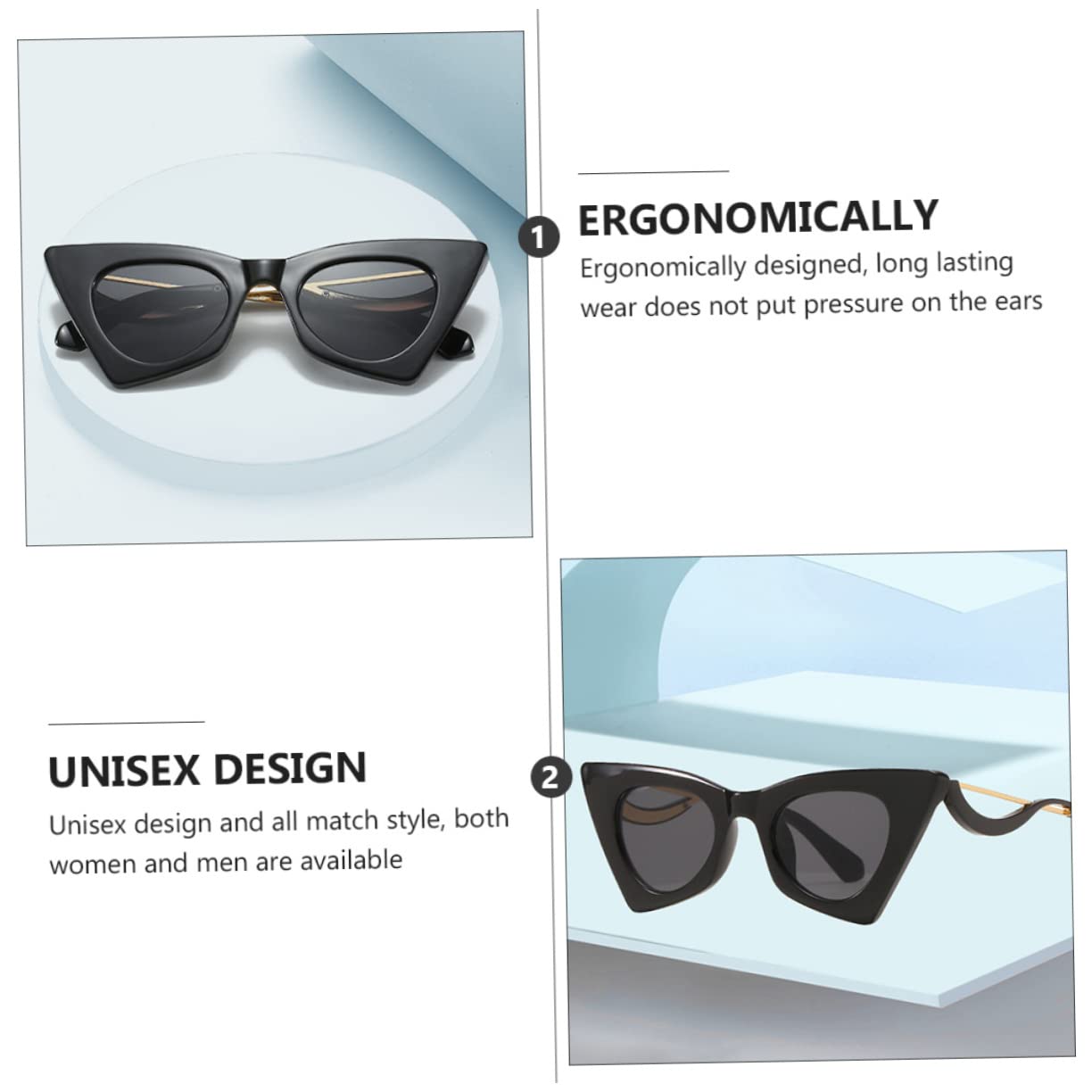 LIFKOME Cat Eye Sunglasses Ergonomic Design Ideal for Parties Shopping and Traveling