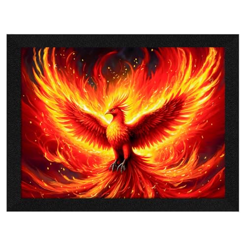 Image of ArtX Paper Phoenix Bird Picture As Per Vastu, Big Size Wall Art, Rising Phoenix Painting, Wall Decor, Multicolor, Nature, 10.0 X 13.0 inch, Set of 1
