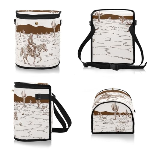 Image of Cowboy Car Trash Can with Lid Leak Proof Car Trash Bag Waterproof Car Garbage Can, Polyester Trash Bin Hanging for Minivan SUV Truck