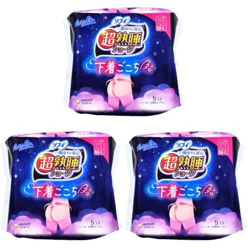 【まとめ買い】ソフィ 超熟睡ショーツ ショーツ型ナプキン 特に多い夜用 M-Lサイズ 5個入×3セット