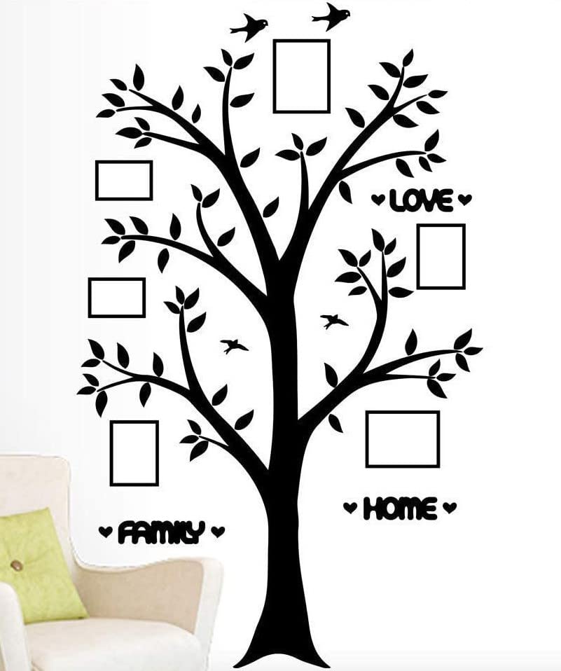 Vinilo Decorativo Árbol Familiar para Pared 78x50 pulg Negro miniatura 4